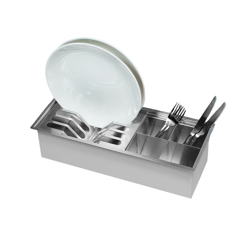 Calha Úmida Welle 43x18x12cm em Aço Inox 304 Escovado