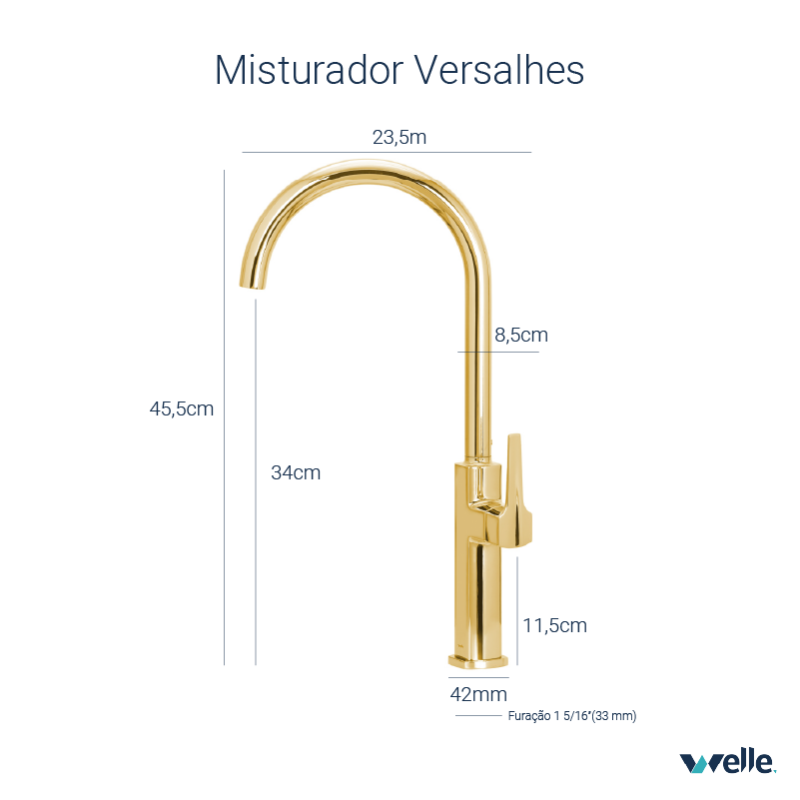 Misturador Monocomando Versalhes Welle Cozinha