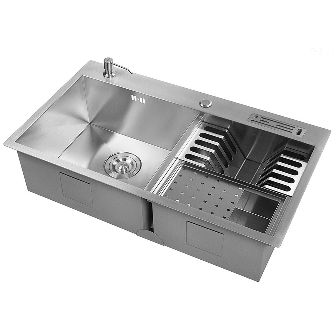 Cuba para Cozinha Dupla Montreal Plus Welle 81x46x22cm Inox 304