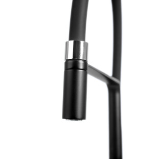 Misturador Monocomando Cannes Welle Black Matte com Cromo Cozinha