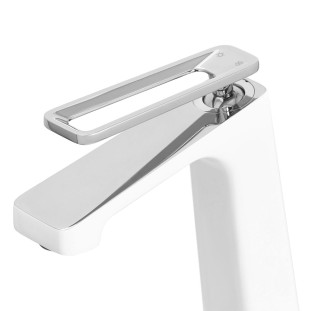 Misturador Monocomando Cyrus Welle Bica Alta Branco com Cromo para Banheiro