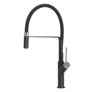 Misturador Monocomando Cannes Welle Black Matte com Cromo Cozinha