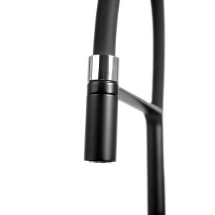 Misturador Monocomando Cannes Welle Black Matte com Cromo Cozinha